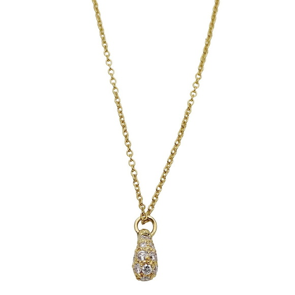 TIFFANY Authentic Gold Diamond Teardrop Necklace